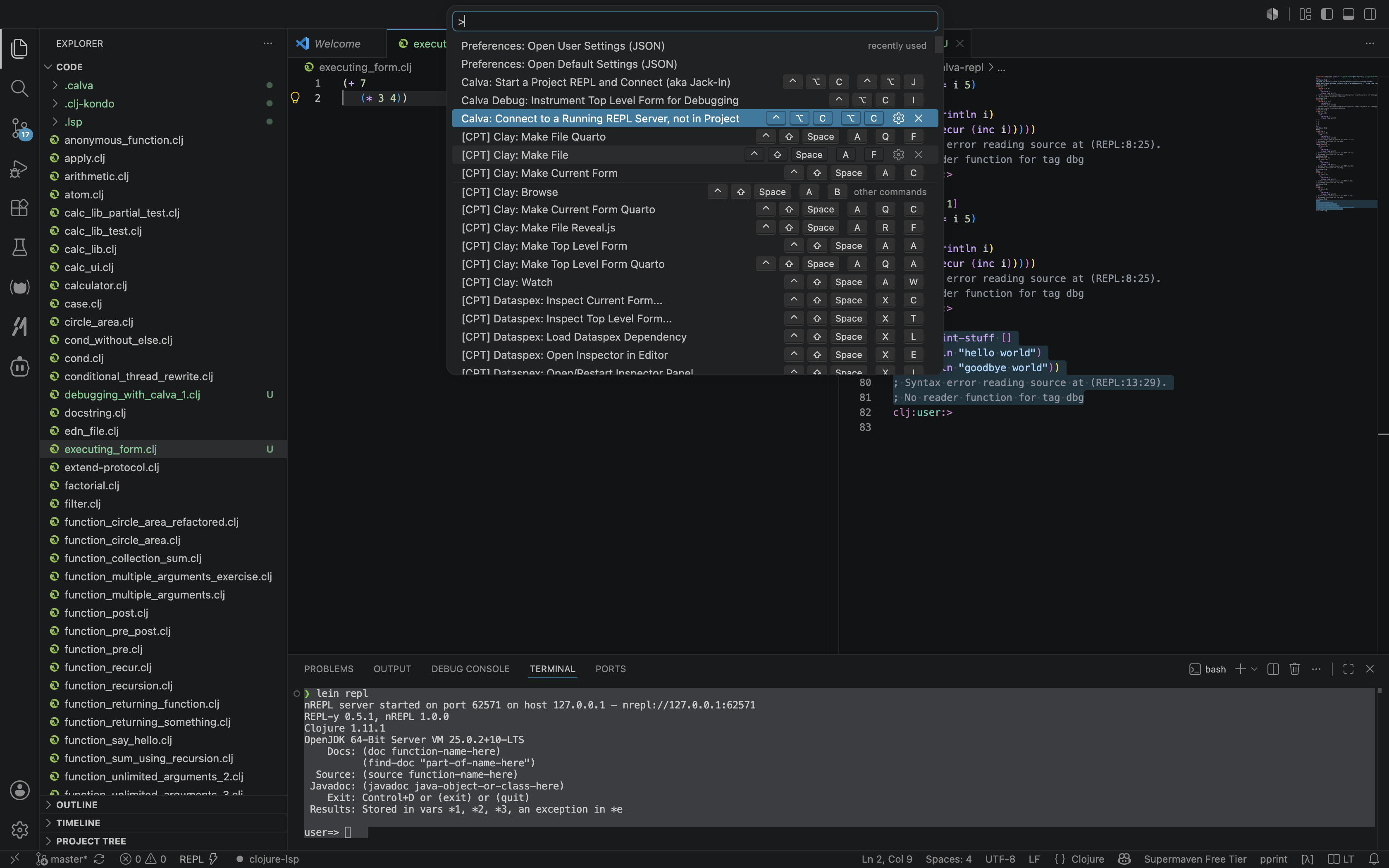 connecting to repl