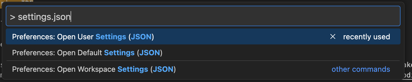 settings json